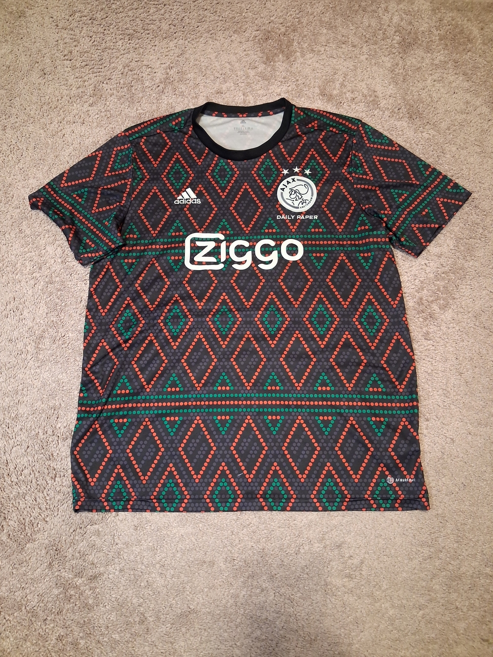 adidas Black Green Red Geometric Men’s Soccer Jersey